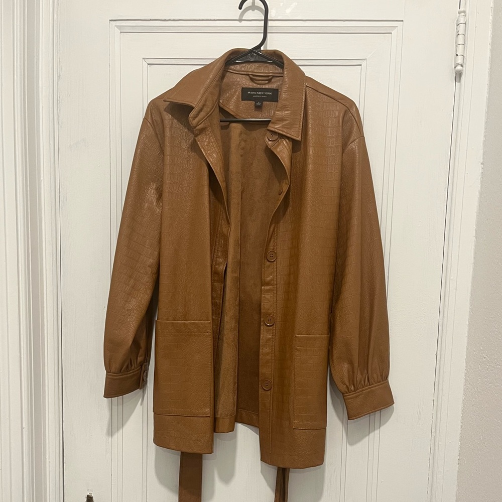 Marc New York faux crocodile belted jacket, Small